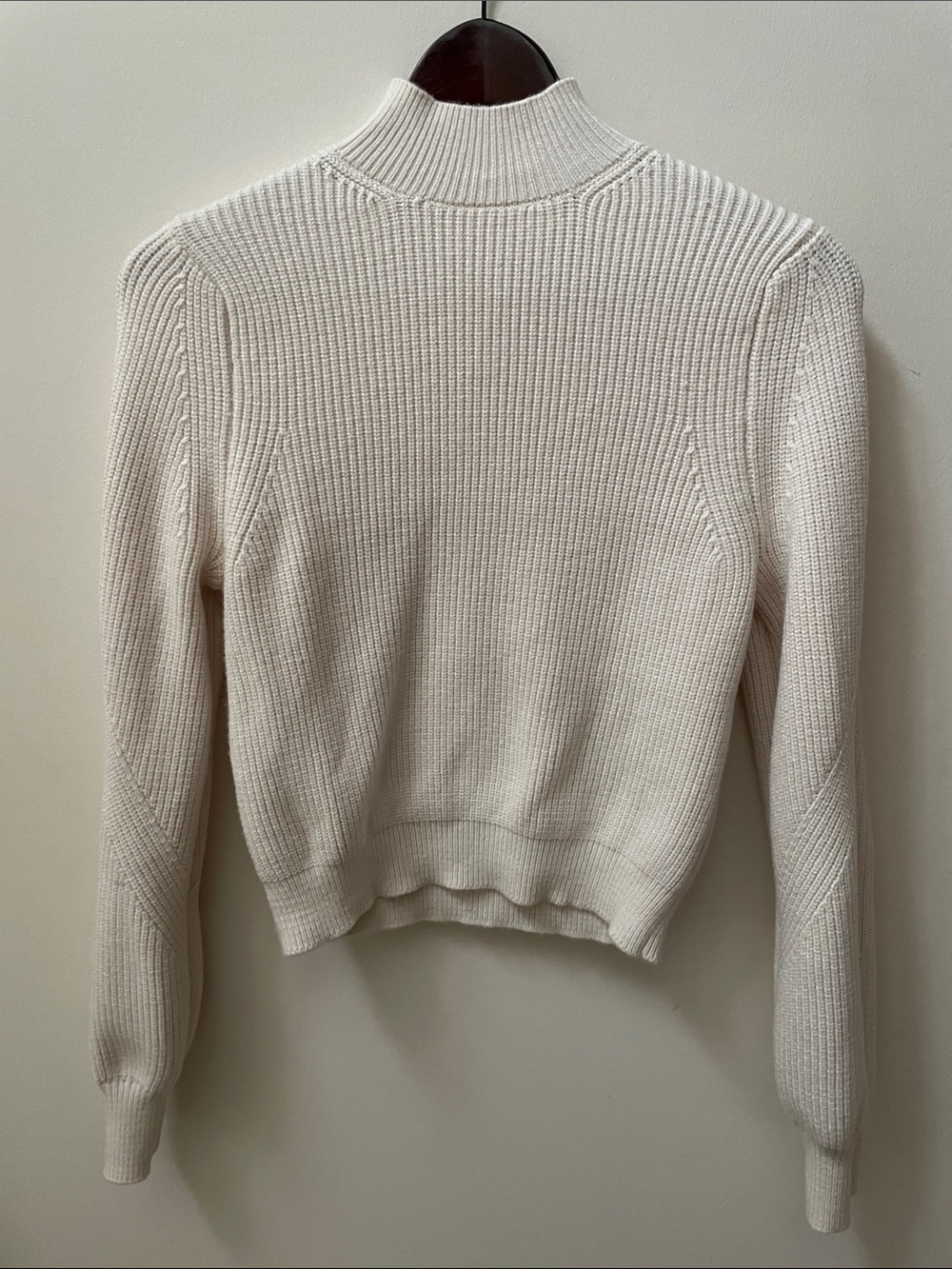 Zara Cream Ribbed Mock Neck Sweater nwot